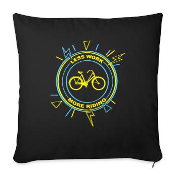 Vélo de route Vélo de route Cyclisme Cycliste - Housse de coussin décorative 45 x 45 cm - noir - Devant