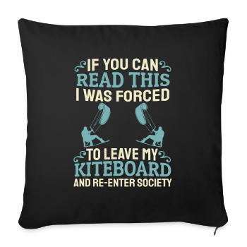 Kitesurfing Kiteboarding Kite Kite Kiten - Sofa pillowcase 17,3'' x 17,3'' (45 x 45 cm) - black - Front