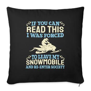 Motoneige - Housse de coussin décorative 45 x 45 cm - noir - Devant