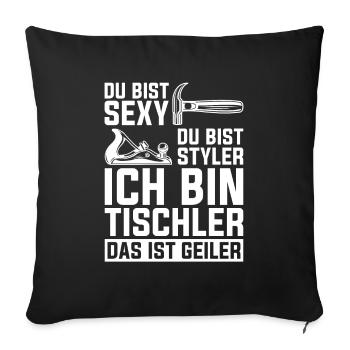 Zimmermann Tischler Schreiner - Sofakissenbezug 45 x 45 cm - Schwarz - Vorne