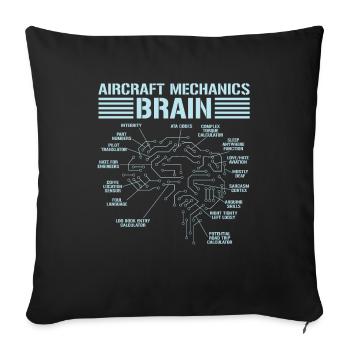 Aircraft Mechanic Aircraft Technician - Sofa pillowcase 17,3'' x 17,3'' (45 x 45 cm) - black - Front