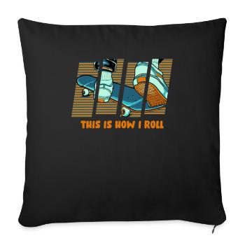 Skateboard Skateboarder Skater - Sofa pillowcase 17,3'' x 17,3'' (45 x 45 cm) - black - Front