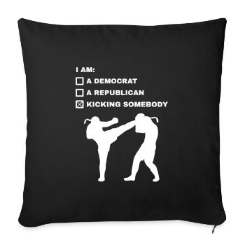 Muay Thai Boxe Thaiboxen Boxer - Housse de coussin décorative 45 x 45 cm - noir - Devant