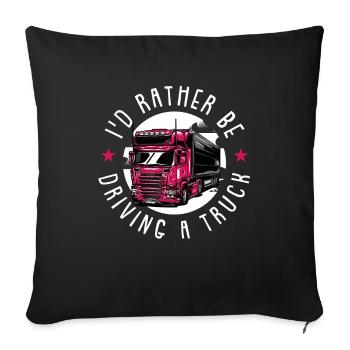 Truck driver - Sofa pillowcase 17,3'' x 17,3'' (45 x 45 cm) - black - Front