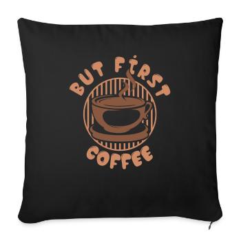Espresso Kaffee - Sofakissenbezug 45 x 45 cm - Schwarz - Vorne