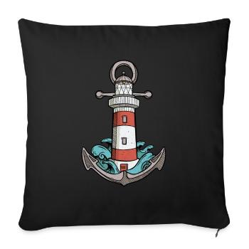 Lighthouse - Sofa pillowcase 17,3'' x 17,3'' (45 x 45 cm) - black - Front