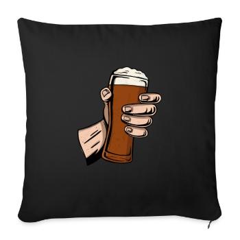 Craft Beer Hops Malt Brewer - Sofa pillowcase 17,3'' x 17,3'' (45 x 45 cm) - black - Front