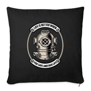 Scuba Diving Divers Diving - Sofa pillowcase 17,3'' x 17,3'' (45 x 45 cm) - black - Front