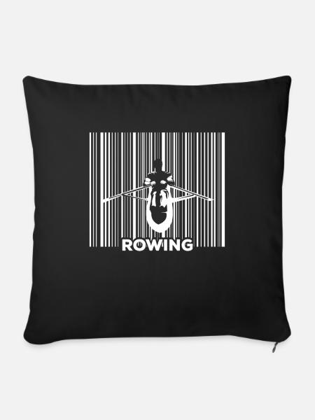 Rudersport Ruderer Ruderboot Rudern - Sofakissenbezug 45 x 45 cm - Schwarz