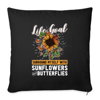 Butterfly - Sofa pillowcase 17,3'' x 17,3'' (45 x 45 cm) - black - Front
