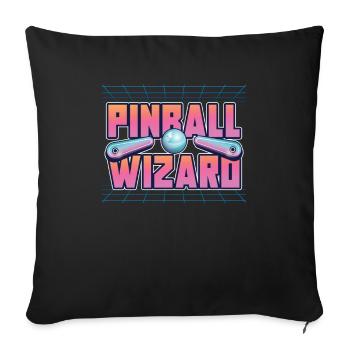 Retro Pinball Flipper Vintage Arcade Gaming - Sofa pillowcase 17,3'' x 17,3'' (45 x 45 cm) - black - Front