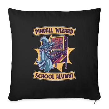 Retro Pinball Flipper Vintage Arcade Gaming - Sofa pillowcase 17,3'' x 17,3'' (45 x 45 cm) - black - Front