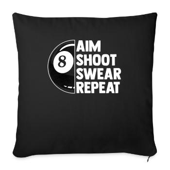 Billiards 8-ball - Sofa pillowcase 17,3'' x 17,3'' (45 x 45 cm) - black - Front