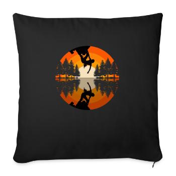 Climbing Mountaineering Climbers - Sofa pillowcase 17,3'' x 17,3'' (45 x 45 cm) - black - Front
