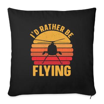 Helicopter Helicopter Pilot Heli - Sofa pillowcase 17,3'' x 17,3'' (45 x 45 cm) - black - Front