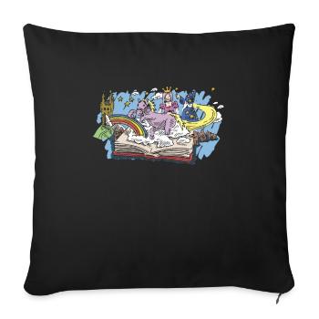 Bookworm Bookworm Book Reading - Sofa pillowcase 17,3'' x 17,3'' (45 x 45 cm) - black - Front