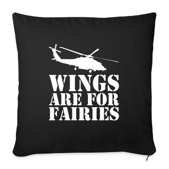 Helicopter Helicopter Pilot Heli - Sofa pillowcase 17,3'' x 17,3'' (45 x 45 cm) - black - Front