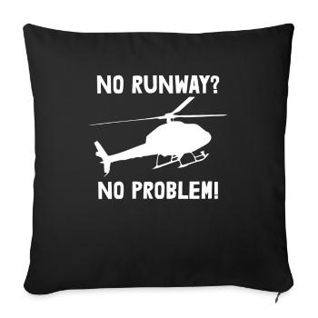 Helicopter Helicopter Pilot Heli - Sofa pillowcase 17,3'' x 17,3'' (45 x 45 cm) - black - Front