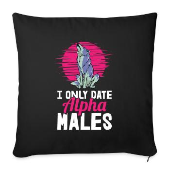 Wolf - Sofa pillowcase 17,3'' x 17,3'' (45 x 45 cm) - black - Front