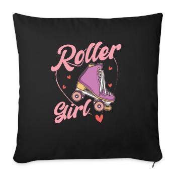 Patins à roulettes Running Rollers - Housse de coussin décorative 45 x 45 cm - noir - Devant