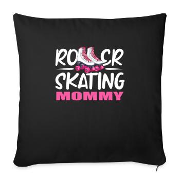 Patins à roulettes Running Rollers - Housse de coussin décorative 45 x 45 cm - noir - Devant