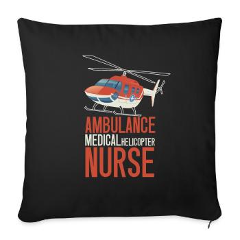 Helicopter Helicopter Pilot Heli - Sofa pillowcase 17,3'' x 17,3'' (45 x 45 cm) - black - Front
