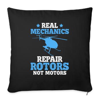 Helicopter Helicopter Pilot Heli - Sofa pillowcase 17,3'' x 17,3'' (45 x 45 cm) - black - Front