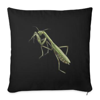 Gottesanbeterin - Sofakissenbezug 45 x 45 cm - Schwarz - Vorne