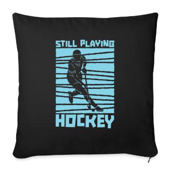 Field hockey - Sofa pillowcase 17,3'' x 17,3'' (45 x 45 cm) - black - Front
