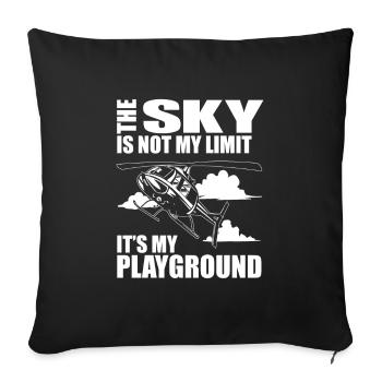 Helicopter Helicopter Pilot Heli - Sofa pillowcase 17,3'' x 17,3'' (45 x 45 cm) - black - Front
