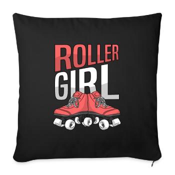 Patins à roulettes Running Rollers - Housse de coussin décorative 45 x 45 cm - noir - Devant