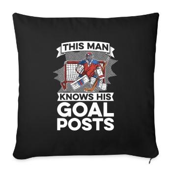 Hockey sur glace Hockey sur glace Gardien de but Gardien de but Gardien de but - Housse de coussin décorative 45 x 45 cm - noir - Devant