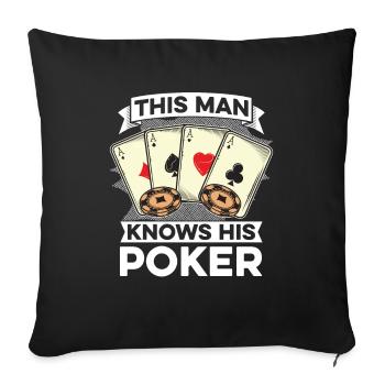 Poker Poker Player Texas Holdem - Sofa pillowcase 17,3'' x 17,3'' (45 x 45 cm) - black - Front