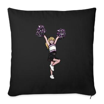 Cheerleading Cheerleader - Sofa pillowcase 17,3'' x 17,3'' (45 x 45 cm) - black - Front