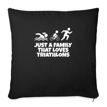 Triathlon - Housse de coussin décorative 45 x 45 cm - noir - Devant