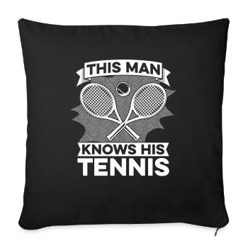 Tennis - Housse de coussin décorative 45 x 45 cm - noir - Devant