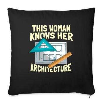 Architect - Sofa pillowcase 17,3'' x 17,3'' (45 x 45 cm) - black - Front