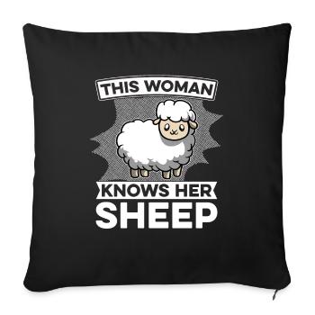 Shepherd Animal Farmer Sheep Farmer Farmer - Sofa pillowcase 17,3'' x 17,3'' (45 x 45 cm) - black - Front
