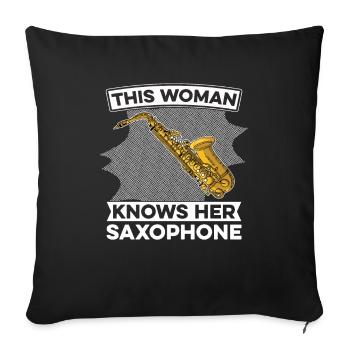 Sax Saxophone Saxophone Musician Jazz - Sofa pillowcase 17,3'' x 17,3'' (45 x 45 cm) - black - Front
