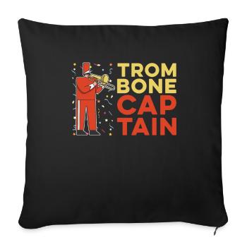 Trombone - Housse de coussin décorative 45 x 45 cm - noir - Devant