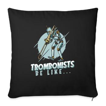 Trombone - Sofa pillowcase 17,3'' x 17,3'' (45 x 45 cm) - black - Front