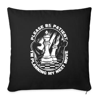 Chess chess piece - Sofa pillowcase 17,3'' x 17,3'' (45 x 45 cm) - black - Front