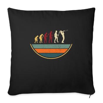 Trombone - Housse de coussin décorative 45 x 45 cm - noir - Devant