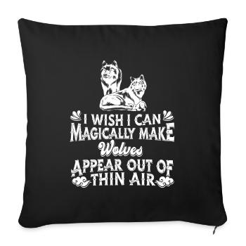 Wolf - Sofa pillowcase 17,3'' x 17,3'' (45 x 45 cm) - black - Front