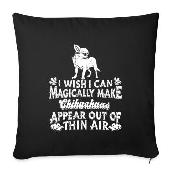 Chien Chihuahua - Housse de coussin décorative 45 x 45 cm - noir - Devant