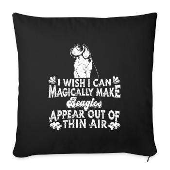 Beagle Dog - Sofa pillowcase 17,3'' x 17,3'' (45 x 45 cm) - black - Front