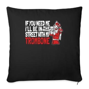 Trombone - Sofa pillowcase 17,3'' x 17,3'' (45 x 45 cm) - black - Front