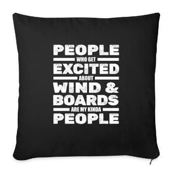 Windsurfing Windsurfen - Sofakissenbezug 45 x 45 cm - Schwarz - Vorne