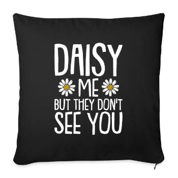 Hobby Gardener Garden Gardener Daisy - Sofa pillowcase 17,3'' x 17,3'' (45 x 45 cm) - black - Front