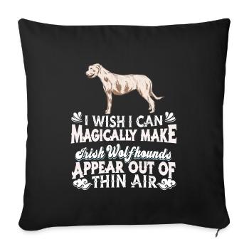 Chien-loup irlandais - Housse de coussin décorative 45 x 45 cm - noir - Devant